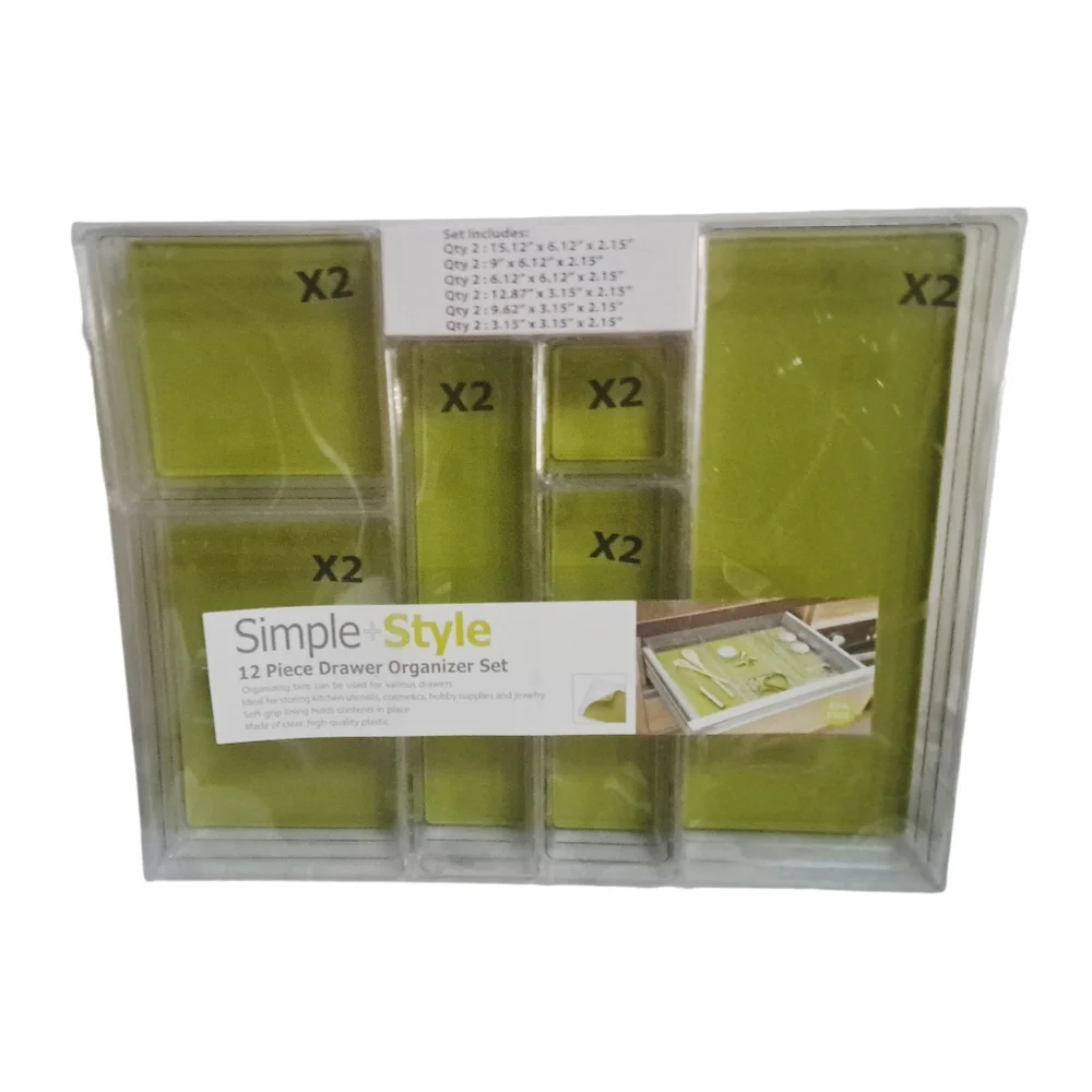 Simple + Style drawer organizer set with 12 pieces in assorted sizes. NWT